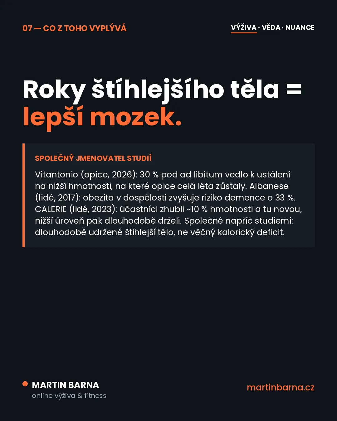 Hubnutí a zdraví mozku: co ukazují data — hlavní páka