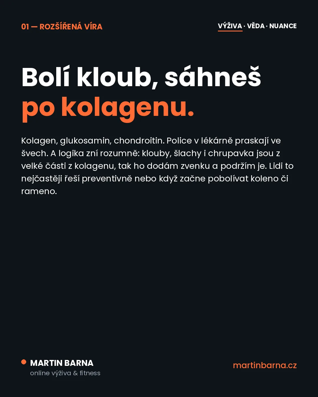 Kolagen na klouby, nebo prostě bílkovina? — kontext tématu