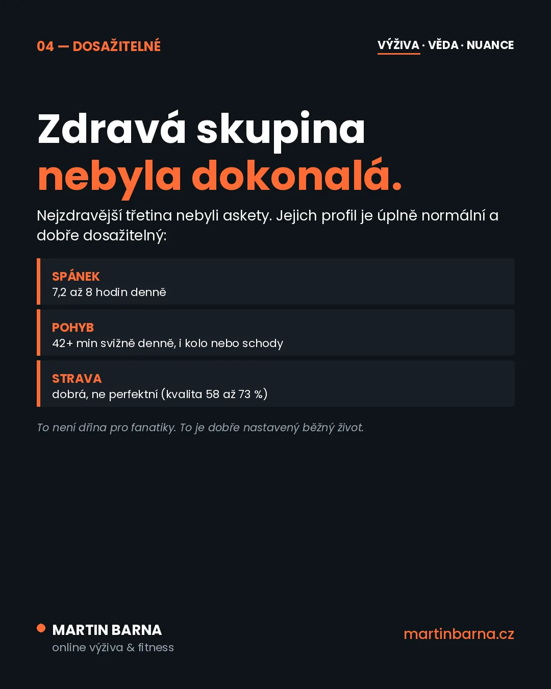Zdravý život ti přidá skoro deset let (a nemusíš být dokonalý) — nejde o dokonalost