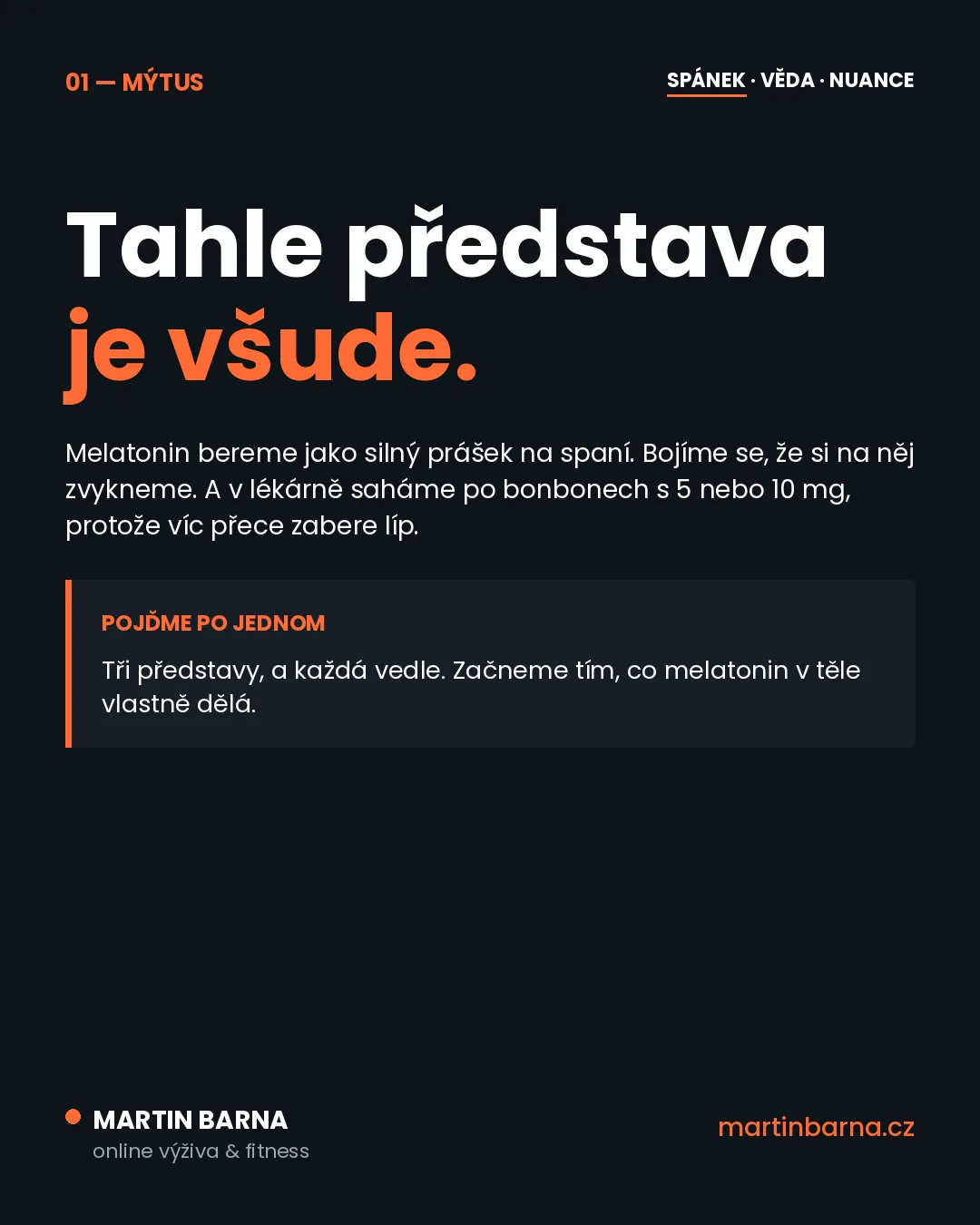 Je melatonin prášek na spaní? Není — a v tom je háček — kontext tématu