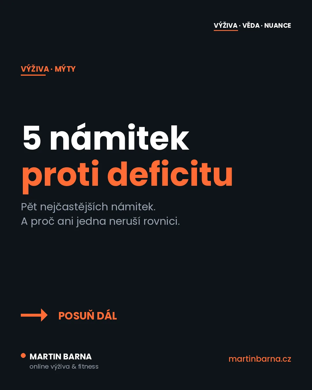 5 námitek proti kalorickému deficitu (a proč ani jedna neplatí) — úvodní obrázek