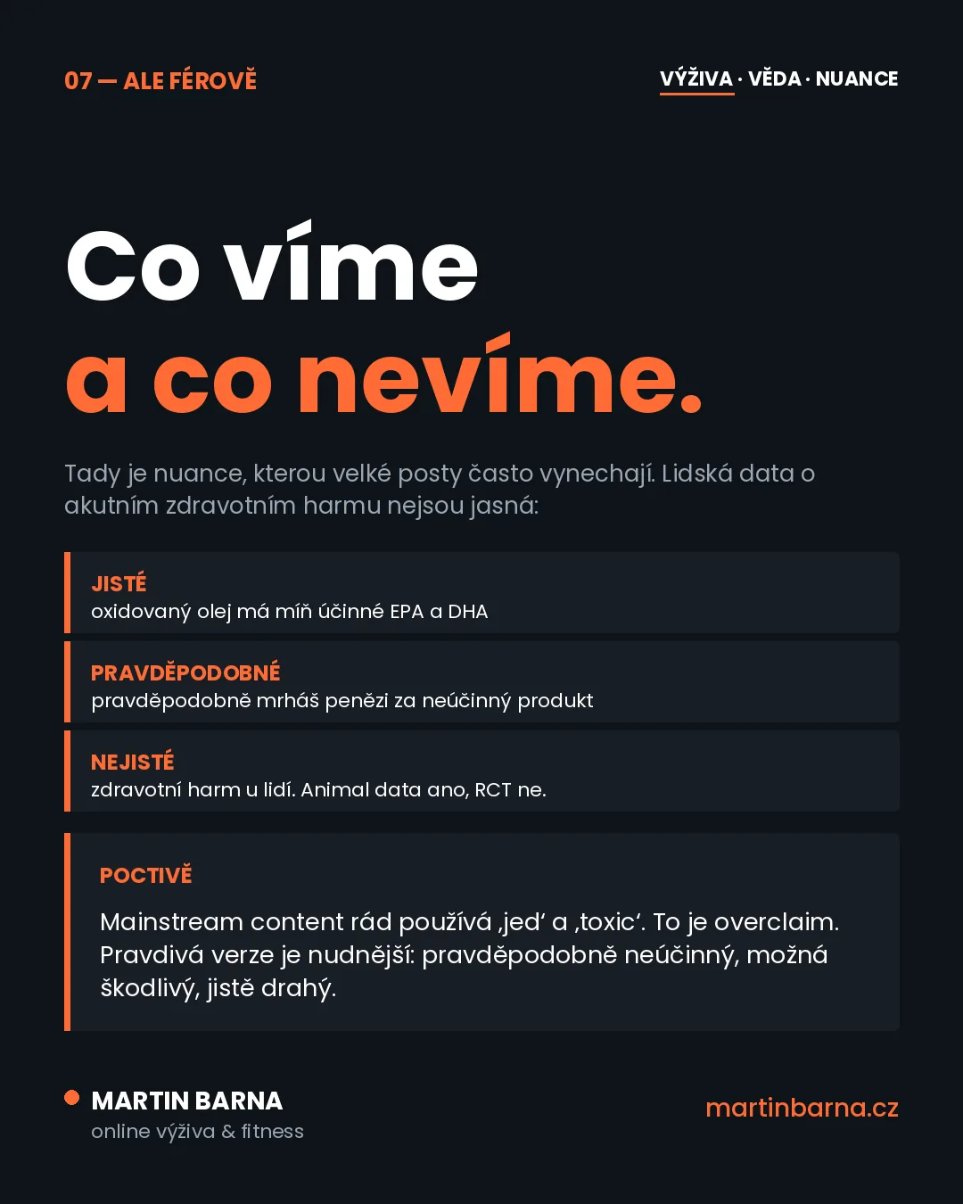 Většina rybího oleje je nejspíš zoxidovaná — nuance a kontext
