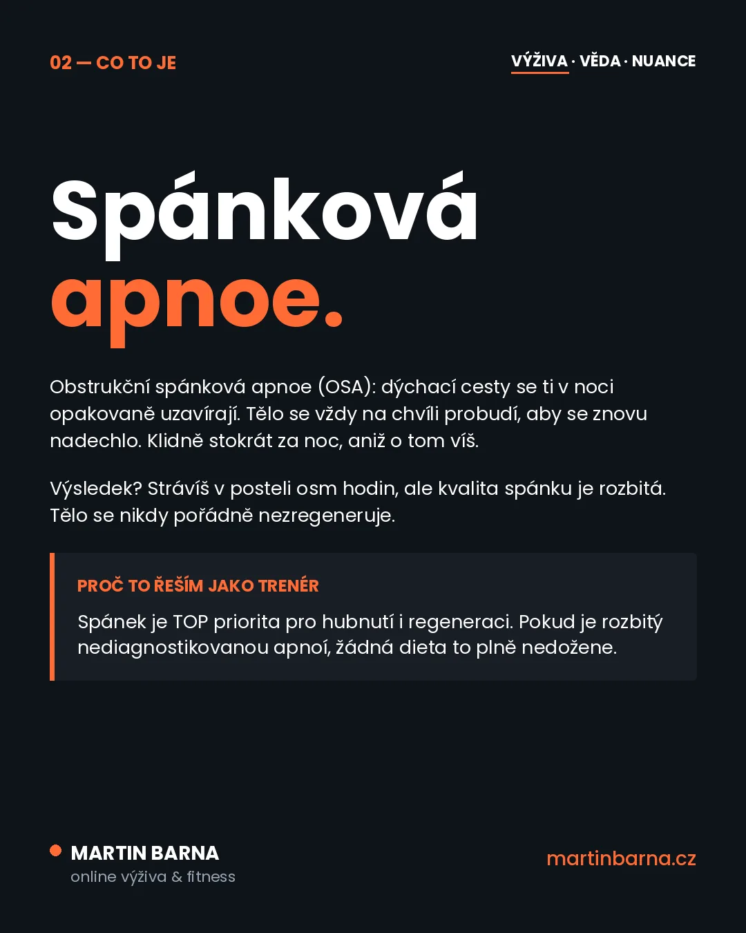 Děláš všechno správně a váha stojí? Možná je to spánková apnoe — jádro problému