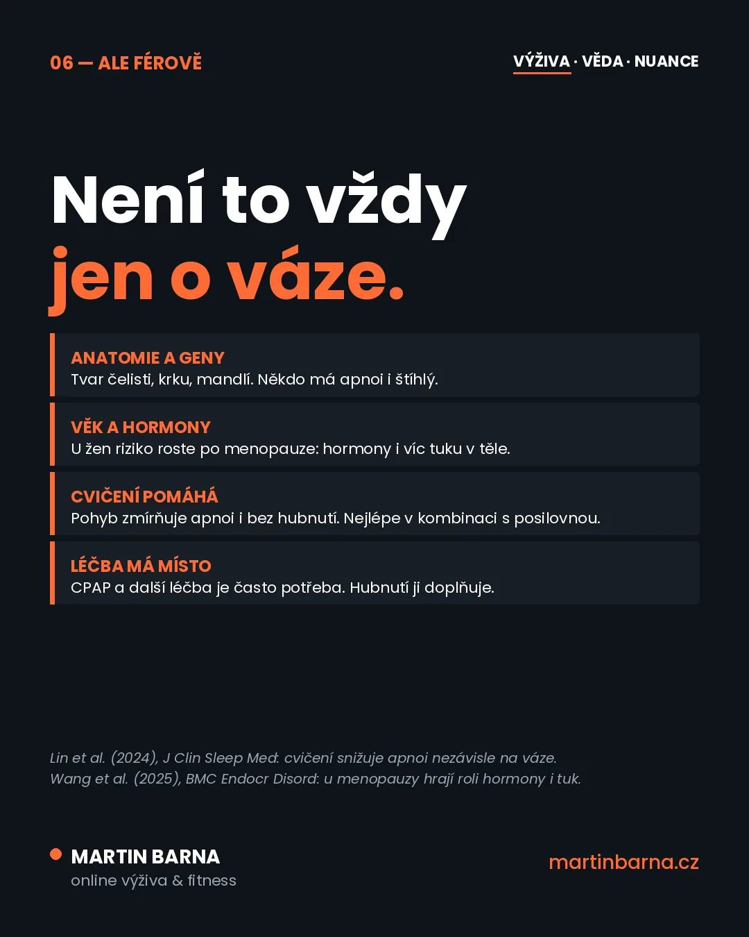 Děláš všechno správně a váha stojí? Možná je to spánková apnoe — nuance a kontext