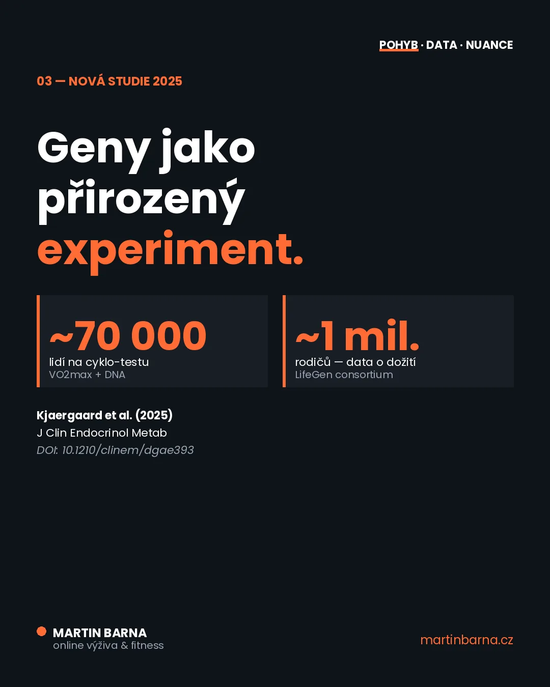 Vysoký VO2max = delší život? — data ze studií