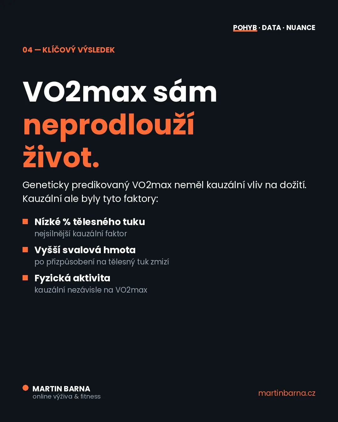 Vysoký VO2max = delší život? — mechanismus