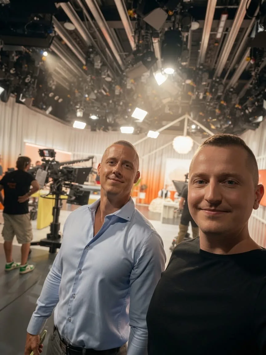 Martin Barna v České televizi — natáčení Dobrého rána